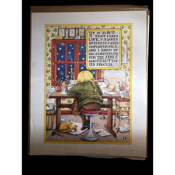 Mary Englebrite Large Poster "Art that Makes Life" 1989 20" x 15" New in Origina - Picture 1 of 7
